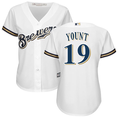 Brewers #19 Robin Yount White Home Women's Stitched MLB Jersey